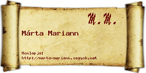 Márta Mariann névjegykártya