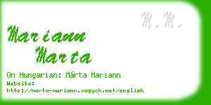 mariann marta business card